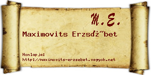 Maximovits Erzsébet névjegykártya